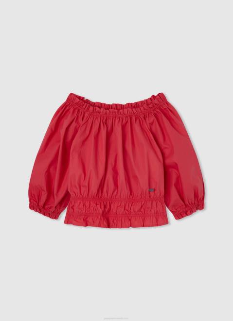 Pepe Jeans Sigrid Cropped Fit Top Girl Studio Red Z22X1447