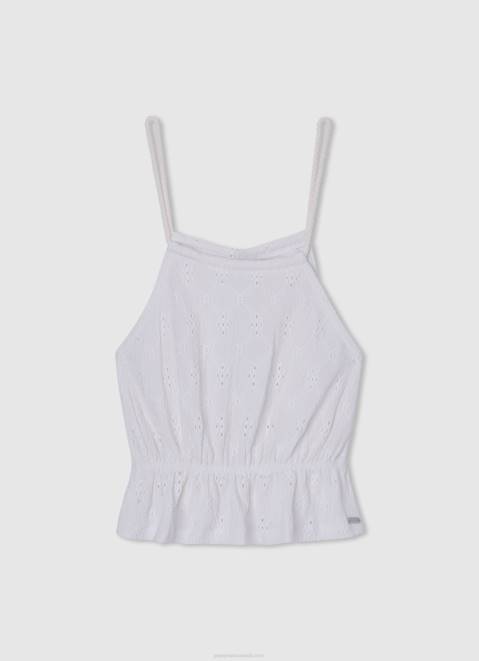 Pepe Jeans Tank Top With Openwork Details Girl Mousse Z22X1438