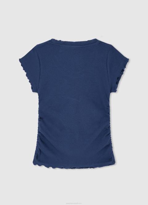 Pepe Jeans Wavy-Effect Ribbed Shirt Girl Ocean Z22X1443