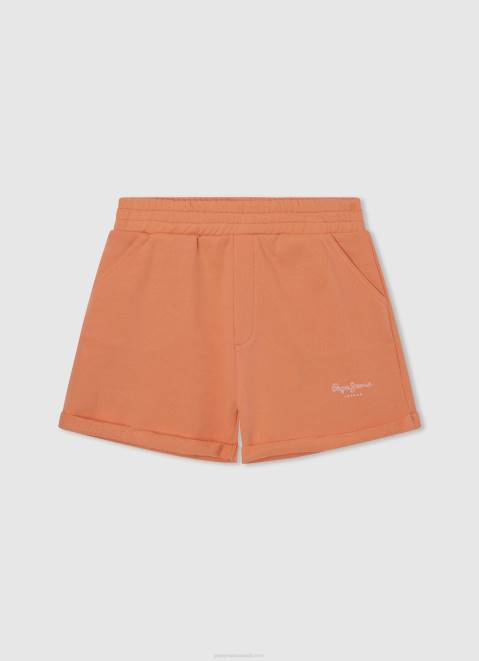 Pepe Jeans Elastic Waist Cotton Shorts Girl Peach Z22X1499