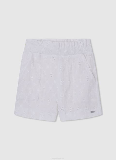 Pepe Jeans Gigi Shorts With Openwork Details Girl Mousse Z22X1487