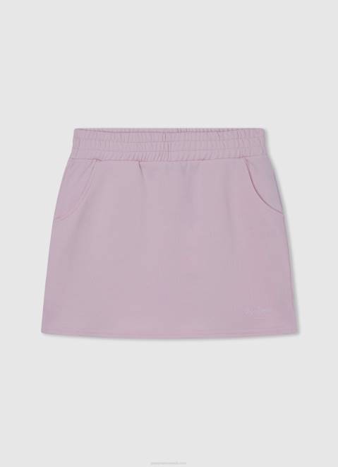 Pepe Jeans Stretchy Waist Mini Skirt Girl Soft Pink Z22X1393