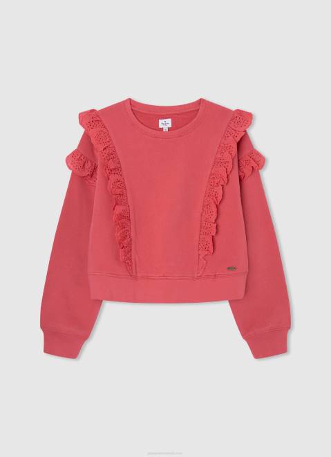 Pepe Jeans Cotton Fleece Jumper Girl Studio Red Z22X1403