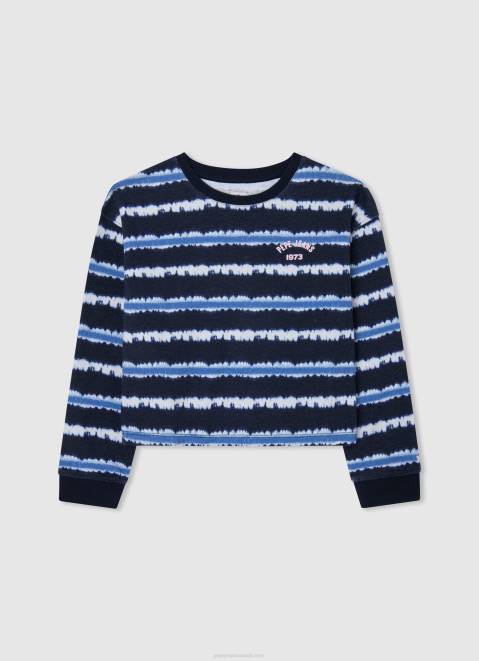 Pepe Jeans Faded-Striped Cotton Jumper Girl Dulwich Z22X1408