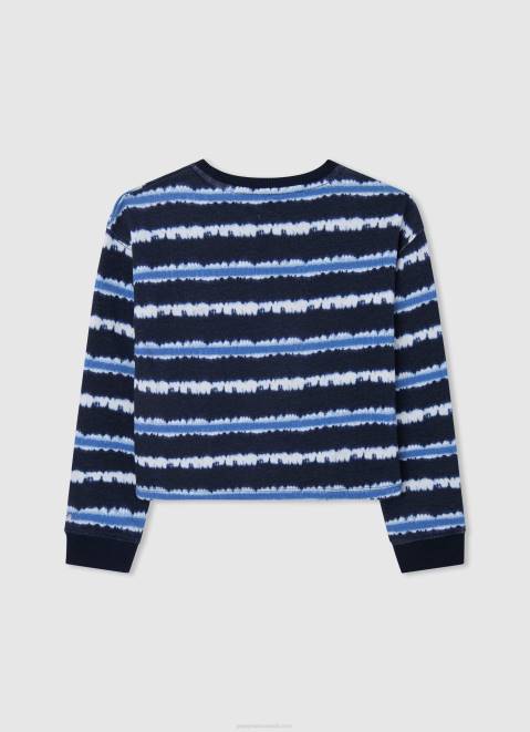 Pepe Jeans Faded-Striped Cotton Jumper Girl Dulwich Z22X1408
