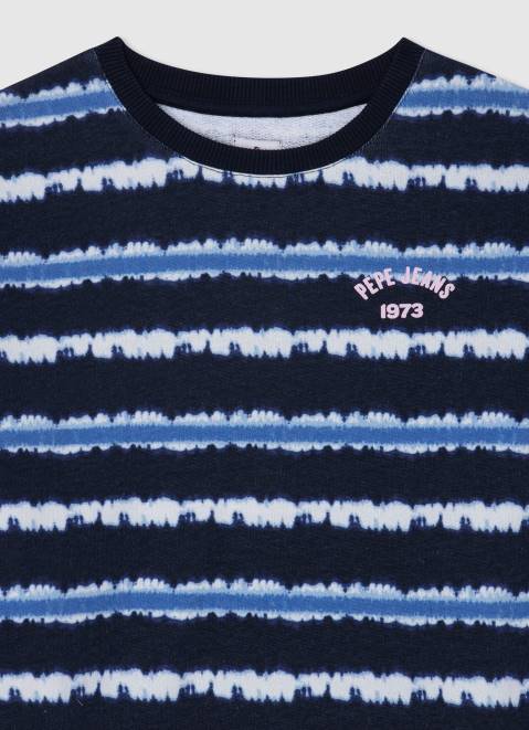 Pepe Jeans Faded-Striped Cotton Jumper Girl Dulwich Z22X1408