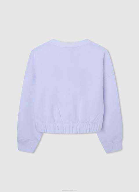Pepe Jeans Heart Print Jumper Girl White Z22X1411