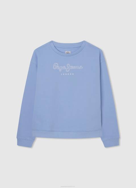 Pepe Jeans Logo Printed Cotton Jumper Girl Bay Z22X1413