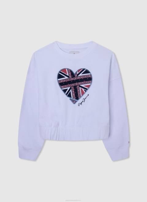 Pepe Jeans Logo Printed Cotton Jumper Girl Bay Z22X1413