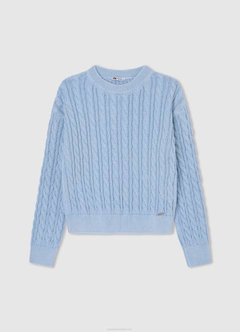 Pepe Jeans Rounded Collar Braided Jersey Girl Bay Z22X1406