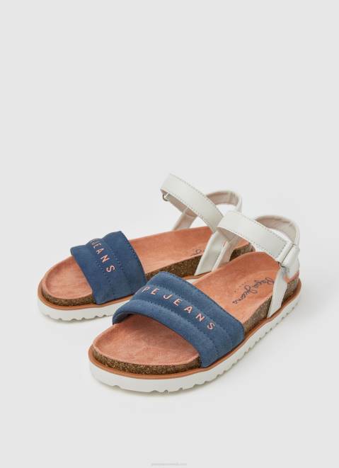 Pepe Jeans Berlin Park Anatomical Sandals Girl Union Blue Z22X1342