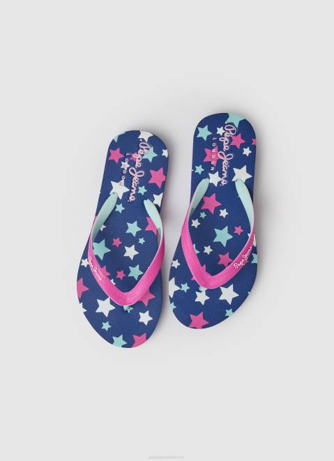Pepe Jeans Dorset Stars Beach Flip Flops Girl Fuchsia Z22X1350