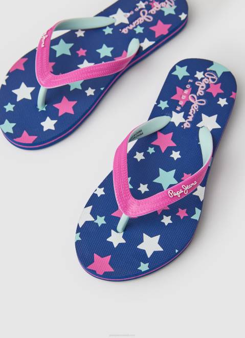Pepe Jeans Dorset Stars Beach Flip Flops Girl Fuchsia Z22X1350