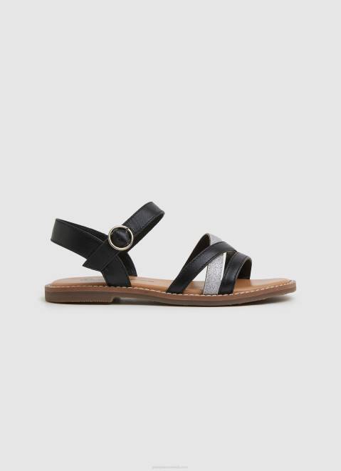 Pepe Jeans Irma Divine Leather Sandals Girl Black Z22X1336