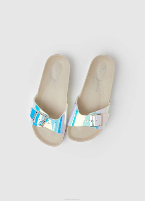 Pepe Jeans Oban Mirror Anatomical Sandals Girl Iris Z22X1345