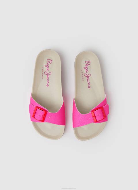 Pepe Jeans Oban Party Anatomical Sandals Girl Fuchsia Z22X1344