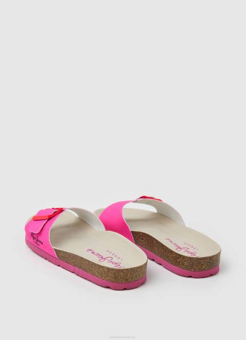Pepe Jeans Oban Party Anatomical Sandals Girl Fuchsia Z22X1344