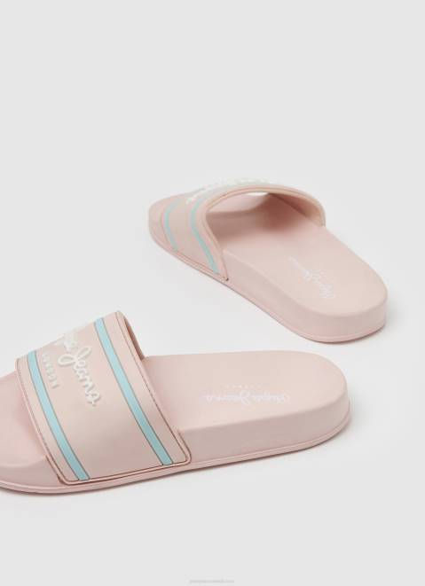 Pepe Jeans Slider Logo Beach Flip Flops Girl Light Pink Z22X1347