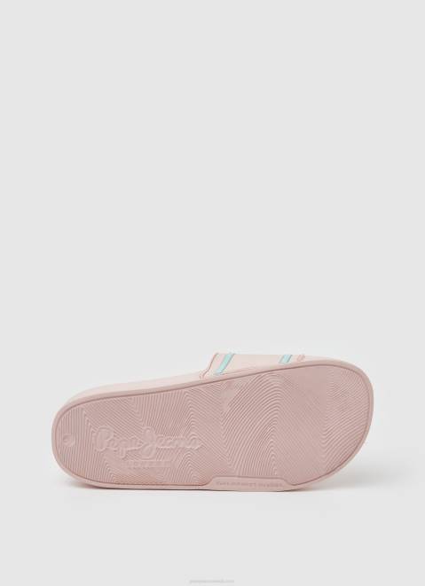 Pepe Jeans Slider Logo Beach Flip Flops Girl Light Pink Z22X1347