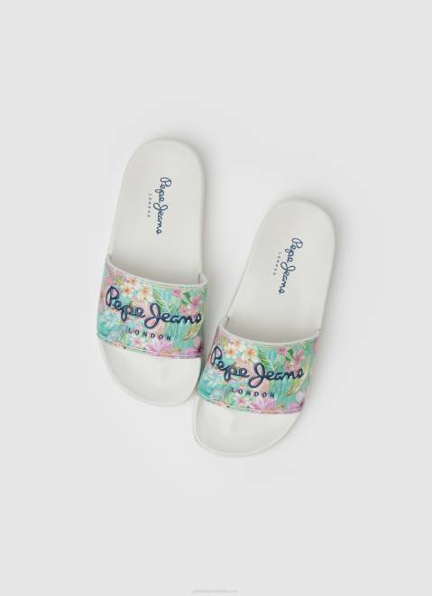 Pepe Jeans Slider Martina Beach Flip Flops Girl White Z22X1346