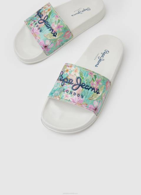Pepe Jeans Slider Martina Beach Flip Flops Girl White Z22X1346