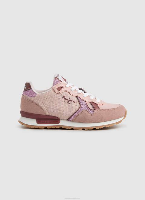 Pepe Jeans Brit Animal Combined Sneakers Girl Mauve Pink Z22X1329