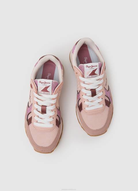 Pepe Jeans Brit Animal Combined Sneakers Girl Mauve Pink Z22X1329