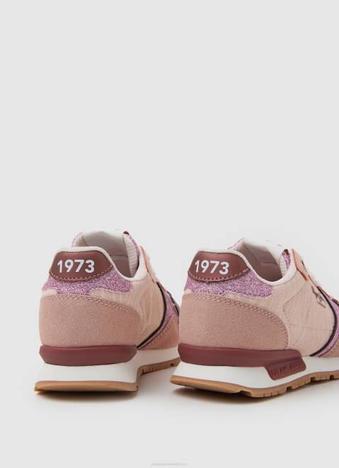 Pepe Jeans Brit Animal Combined Sneakers Girl Mauve Pink Z22X1329