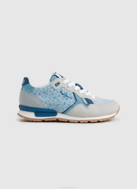 Pepe Jeans Brit Animal Combined Sneakers Girl Pacific Blue Z22X1328