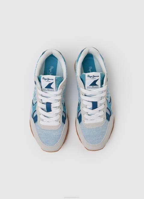 Pepe Jeans Brit Animal Combined Sneakers Girl Pacific Blue Z22X1328