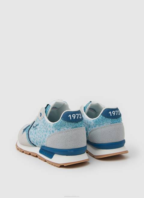 Pepe Jeans Brit Animal Combined Sneakers Girl Pacific Blue Z22X1328
