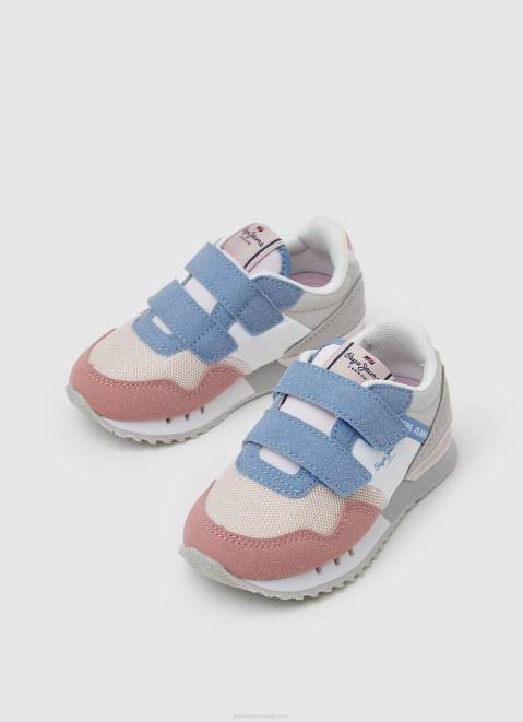 Pepe Jeans London Basic Combined Sneakers Girl Washed Rose Z22X1313