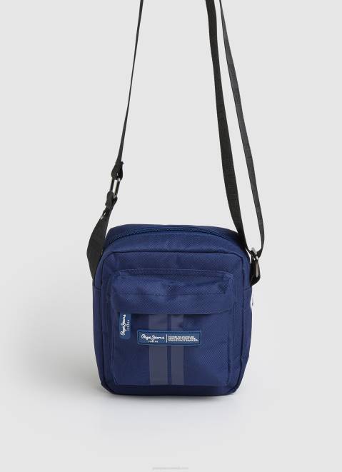 Pepe Jeans Embossed Logo Fabric Crossbody Bag Men Jarman Z22X1291