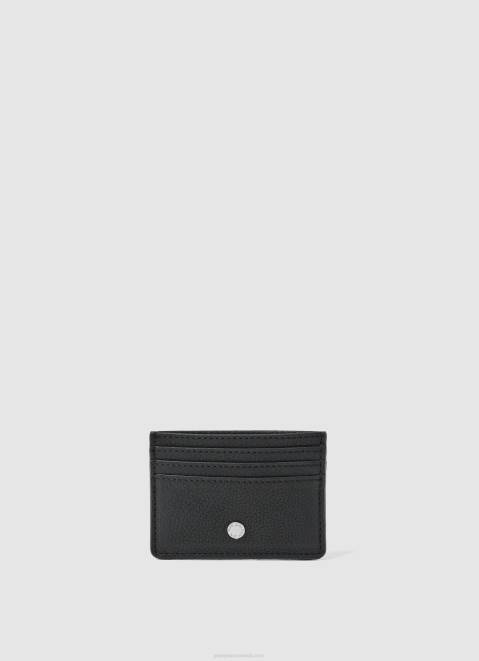 Pepe Jeans Printed Lining Leather Card Holder Men Black Z22X1289