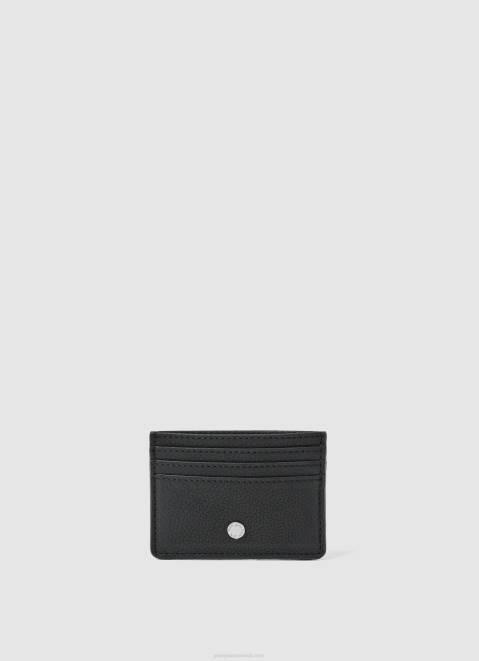 Pepe Jeans Printed Lining Leather Card Holder Men Black Z22X1289