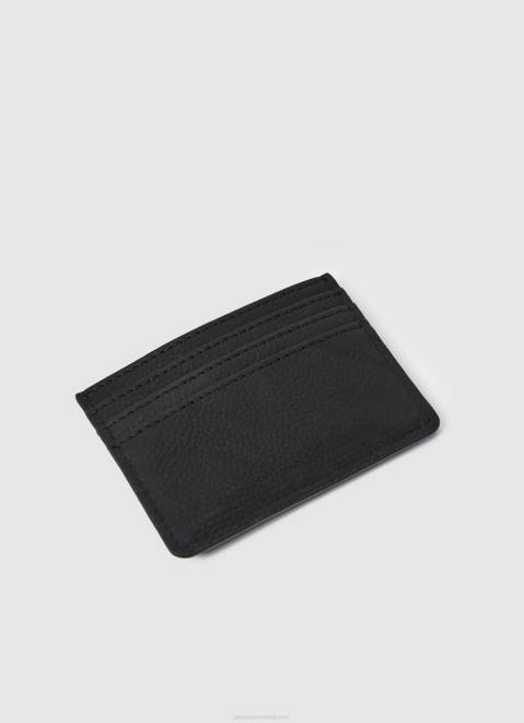 Pepe Jeans Printed Lining Leather Card Holder Men Black Z22X1289