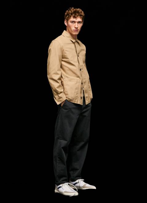 Pepe Jeans Canvas Utility Jacket Men Camel Z22X827