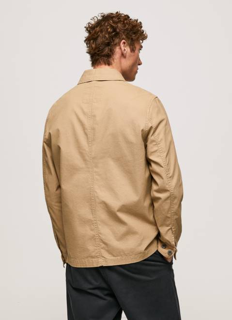 Pepe Jeans Canvas Utility Jacket Men Camel Z22X827