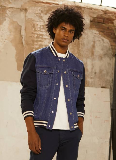 Pepe Jeans Combined Fabric Jacket Men Denim Z22X846