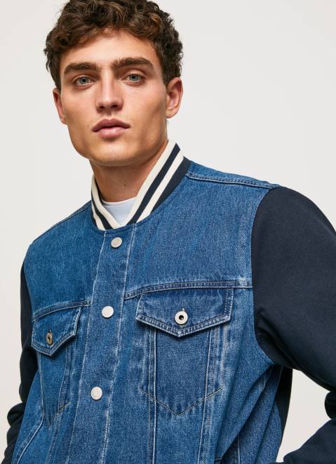 Pepe Jeans Combined Fabric Jacket Men Denim Z22X846