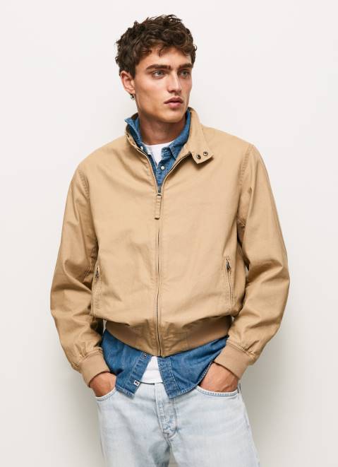 Pepe Jeans Cotton Harrington Jacket Men Camel Z22X830