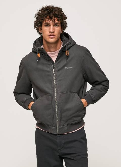 Pepe Jeans Fleece Lining Jacket Men Washed Black Z22X836