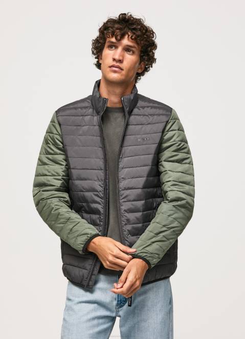 Pepe Jeans Padded Down Jacket Men Washed Black Z22X837