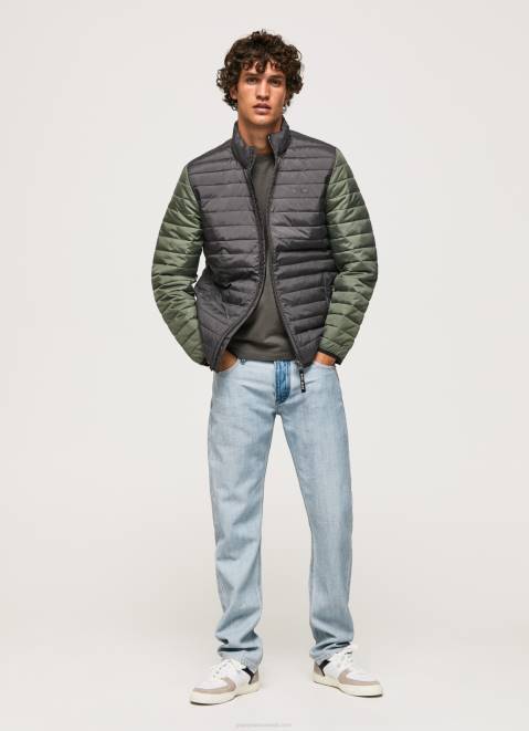 Pepe Jeans Padded Down Jacket Men Washed Black Z22X837