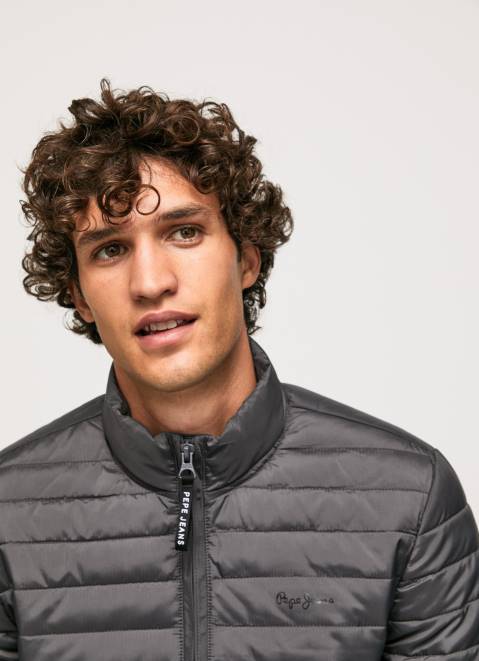 Pepe Jeans Padded Down Jacket Men Washed Black Z22X839