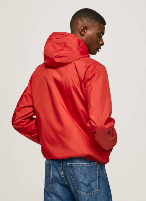 Pepe Jeans Windbreaker Jacket With Hood Men Studio Red Z22X824