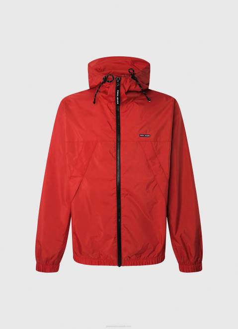 Pepe Jeans Windbreaker Jacket With Hood Men Studio Red Z22X824