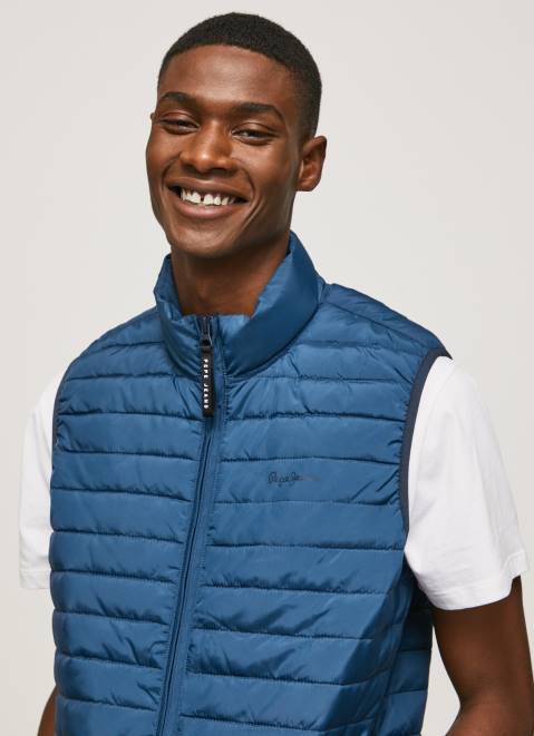 Pepe Jeans Zip Fastened Padded Waistcoat Men Jarman Z22X844