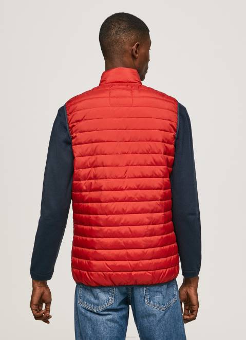 Pepe Jeans Zip Fastened Padded Waistcoat Men Studio Red Z22X843