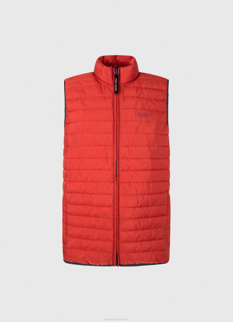 Pepe Jeans Zip Fastened Padded Waistcoat Men Studio Red Z22X843